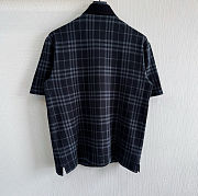 Burberry Navy Check Stretch Cotton Blend Polo - 2
