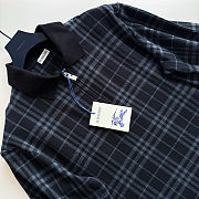 Burberry Navy Check Stretch Cotton Blend Polo - 3