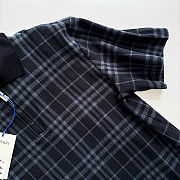 Burberry Navy Check Stretch Cotton Blend Polo - 4