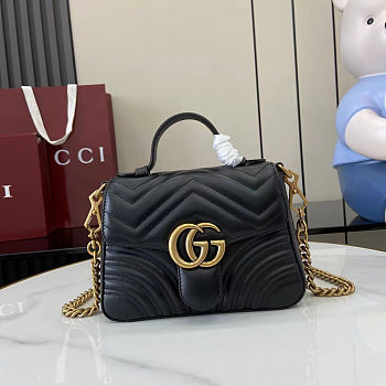 Gucci GG Marmont small top handle bag Black - size: 15.5 x 21 x 8 cm 