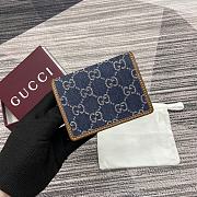 Gucci GG Emblem mini wallet Blue Denim - size: 11cm (width) x 8.5cm (height) x 3cm (depth) - 2