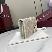 Gucci GG Emblem mini wallet Beige and White - size: 11 cm (width) x 8.5 cm (height) x 3 cm (depth) - 5