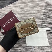 Gucci Horsebit 1955 card case wallet Brown - size: 11 cm (width) x 8.5 cm (height) x 3 cm (depth) - 1