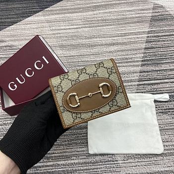 Gucci Horsebit 1955 card case wallet Brown - size: 11 cm (width) x 8.5 cm (height) x 3 cm (depth)