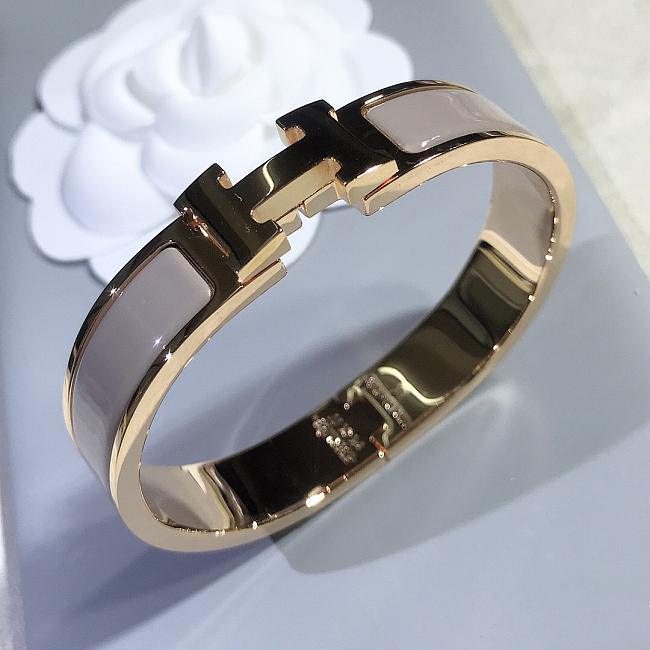 Hermes H bracelet gray and rose gold - 1