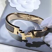 Hermes H bracelet gray and rose gold - 5
