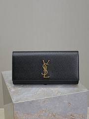 YSL Black Grained Leather Kate Monogram Clutch - size: 27x12x4cm - 1