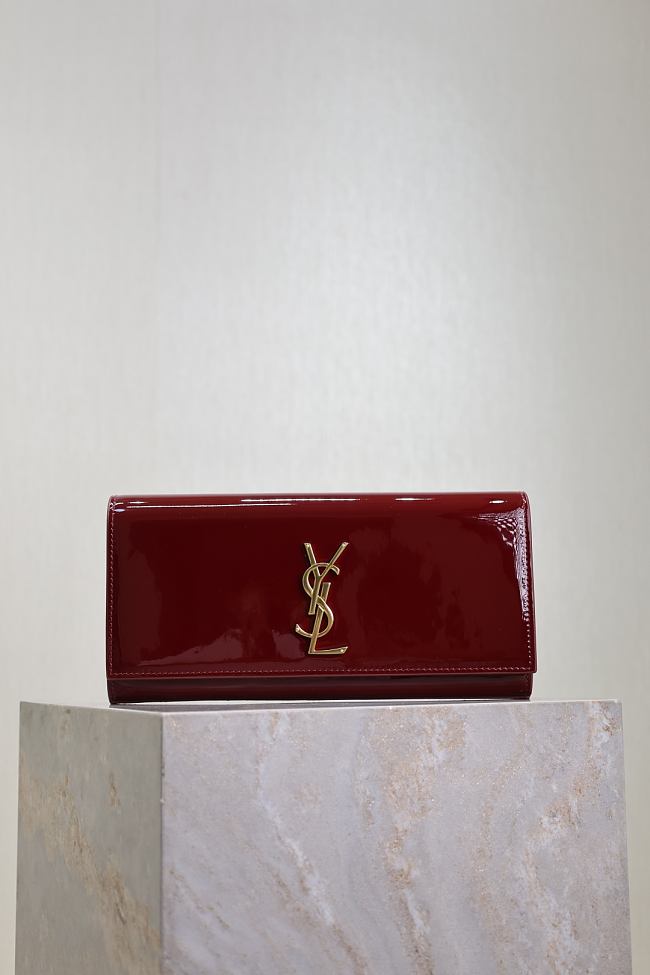 YSL Red Classic Leather Kate Clutch - size: 27x12x4cm - 1