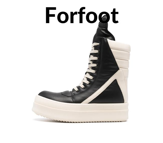 Rick Owens Mega Geobasket Leather Sneakers  - 1