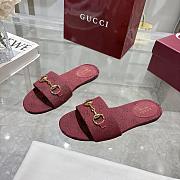 Women's slide sandal with Horsebit Red - 3
