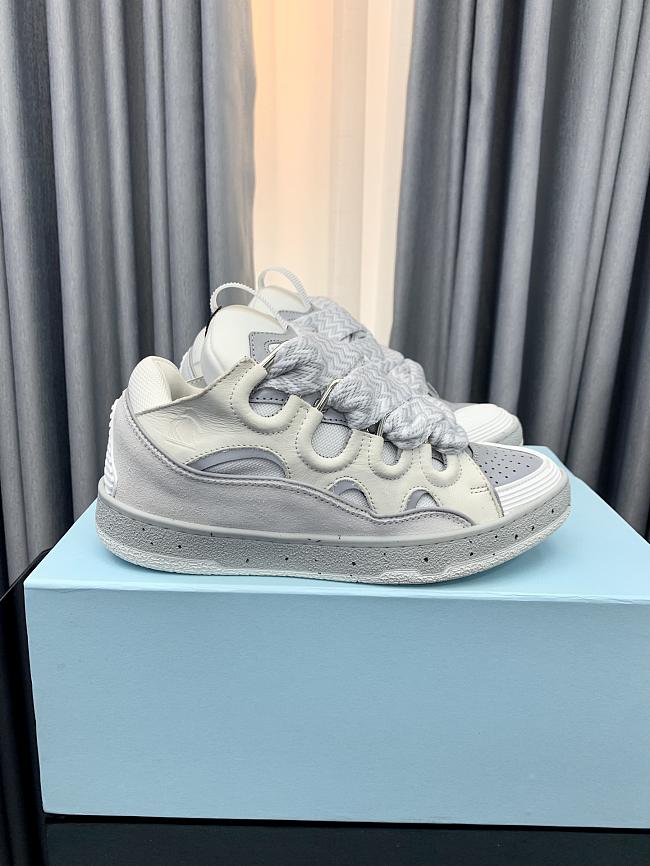 Lanvin Leather Curb sneaker Grey White - 1