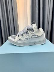 Lanvin Leather Curb sneaker Grey White - 5