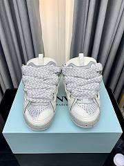 Lanvin Leather Curb sneaker Grey White - 3