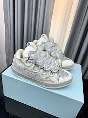 Lanvin Leather Curb sneaker Grey White - 2