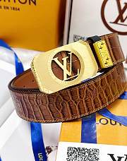 Louis Vuitton Alligator Belt Brown - Width 4cm - 1