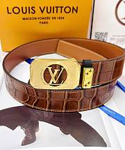 Louis Vuitton Alligator Belt Brown - Width 4cm - 3