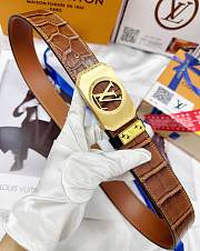 Louis Vuitton Alligator Belt Brown - Width 4cm - 4