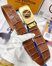 Louis Vuitton Alligator Belt Brown - Width 4cm - 2