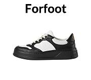 GUCCI Gucci GG Embossed Sneaker 'Black White Leather' - 1