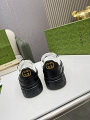 GUCCI Gucci GG Embossed Sneaker 'Black White Leather' - 4