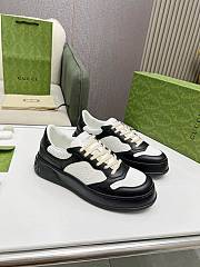 GUCCI Gucci GG Embossed Sneaker 'Black White Leather' - 3