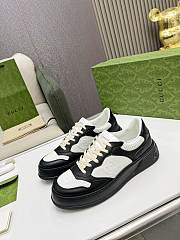 GUCCI Gucci GG Embossed Sneaker 'Black White Leather' - 2