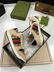 Gucci Screener Trainer Beige leather and GG canvas - 5