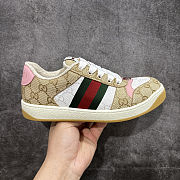 Gucci Women's Screener trainer in beige and dark brown Original GG canvas - 3