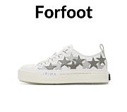 AMIRI White & Gray Stars Court Low Sneakers   - 1