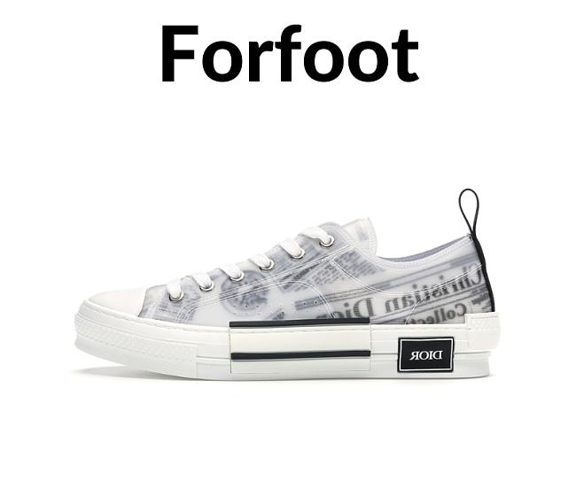 Dior White Vinyl And Mesh Lace Up B23 Sneakers - 1
