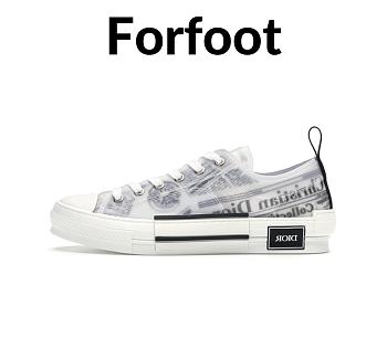 Dior White Vinyl And Mesh Lace Up B23 Sneakers