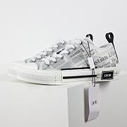 Dior White Vinyl And Mesh Lace Up B23 Sneakers - 5