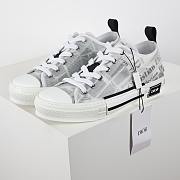 Dior White Vinyl And Mesh Lace Up B23 Sneakers - 4