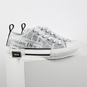 Dior White Vinyl And Mesh Lace Up B23 Sneakers - 3