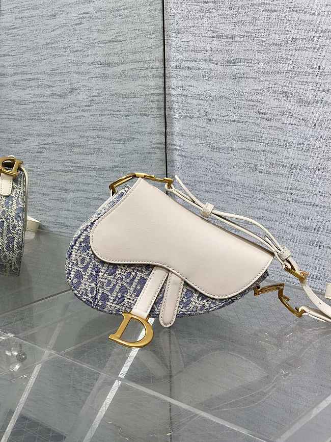 Dior Mini Soft Saddle Bag with Strap Blue - size: 19.5 x 6 x 15cm - 1
