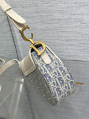 Dior Mini Soft Saddle Bag with Strap Blue - size: 19.5 x 6 x 15cm - 3