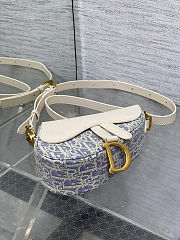 Dior Mini Soft Saddle Bag with Strap Blue - size: 19.5 x 6 x 15cm - 4