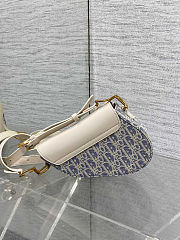Dior Mini Soft Saddle Bag with Strap Blue - size: 19.5 x 6 x 15cm - 5