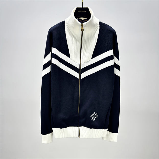 LV Knitted Cotton Sailor Blouson Navy Blue - 1