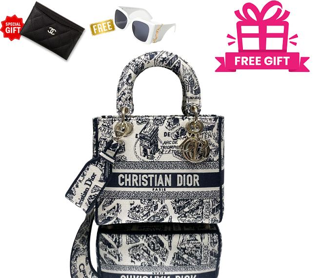 Dior Medium Lady D-Lite Bag size 24 cm  - 1