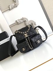 CHANEL Pre-Owned Mini Duma Backpack Black - size: 17.5x16.5x10cm - 1