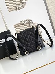 CHANEL Pre-Owned Mini Duma Backpack Black - size: 17.5x16.5x10cm - 3