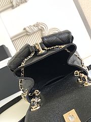 CHANEL Pre-Owned Mini Duma Backpack Black - size: 17.5x16.5x10cm - 4