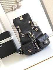 CHANEL Pre-Owned Mini Duma Backpack Black - size: 17.5x16.5x10cm - 5