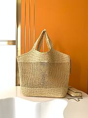 YSL ICARE IN RAFFIA - size: 37-55x43x5cm - 5