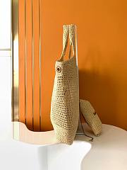 YSL ICARE IN RAFFIA - size: 37-55x43x5cm - 4