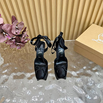 Christain Louboutin Cassia Lace Up Black - Height: 10cm