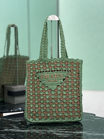 Prada Crochet Tote Bag Green - 36 x 38 x 3cm