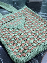 Prada Crochet Tote Bag Green - 36 x 38 x 3cm - 3