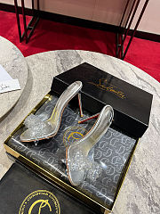 Christian Louboutin Aqua Crystal Embellished Silver - Height: 10cm - 3